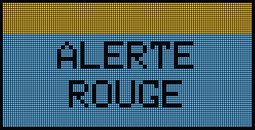 L'écran pendant l'alerte rouge